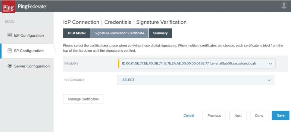 Once the thumb print of the certificate appears, click Next.