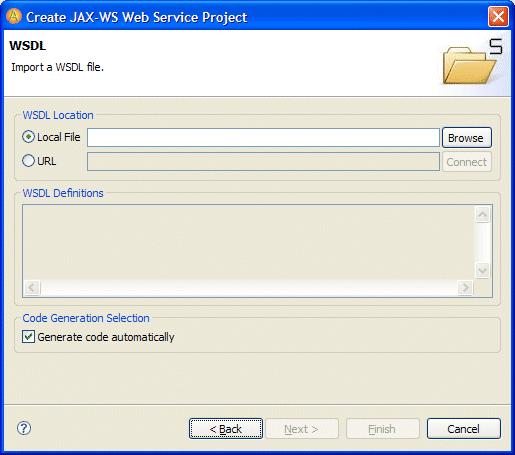 CHAPTER 3 Artix Designer Tutorials This opens the WSDL panel, as shown in Figure 12. Figure 12: WSDL Panel Task 3: Importing the WSDL file To import the WSDL file: 1.