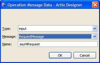 CHAPTER 3 Artix Designer Tutorials Defining the request message Define the request message as follows: 1.