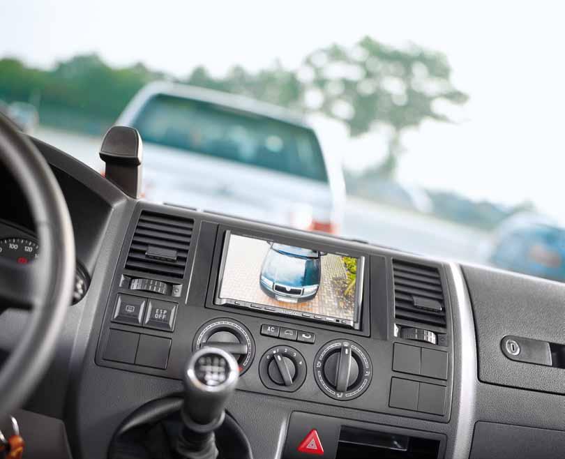 Does the vehicle have a navigation system with monitor on board? If so, you can recommend your customer to upgrade it into a reversing video system.
