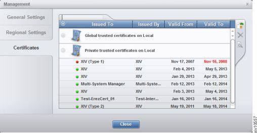 Chapter 2. Managing the XIV and IBM Hyper-Scale Manager certificates The Management Tools proides the ability to manage the XIV and IBM Hyper-Scale Manager certificates.