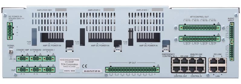 terminal block (4 pins) Speaker Line 4 channels (with AB LINE speaker out) 8 channels 16 channels LAN A, B RS Link A, B DS Link Analog Link Control Input Emergency Control IN VOX Function Control