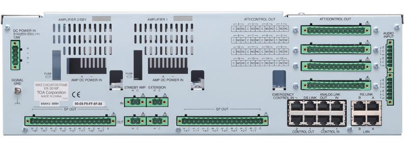 of Connectors: 2 (LAN A, LAN B) ; Network I/F: 100BASE-TX ; Network Protocol: TCP, UDP, ARP, ICMP, RTP, IGMP, FTP, HTTP ; Spanning tree Protocol: RSTP ; Audio Transmission System: TOA Packet Audio ;