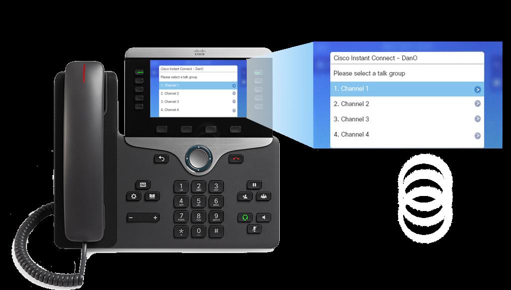 The Instant Connect Phone Client application (Figure 4) enables Push-To-Talk (PTT) functionality on select models of Cisco Unified IP Phones, a capability previously reserved for radio-only users.