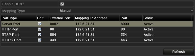 3) You can click Refresh button to get the latest status of the port mapping. Figure 9. 18 UPnP Settings Finished-Manual 9.2.