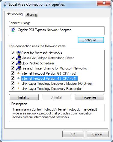 Select Internet Protocol Version 4 (TCP/IPv4) Click on the properties button.