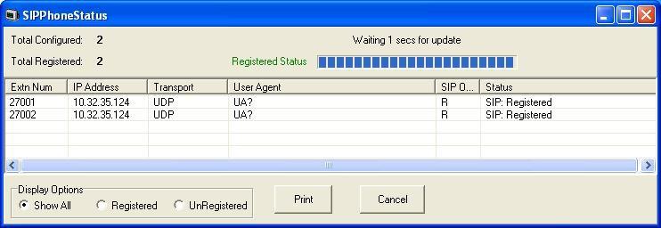 application. The Avaya IP Office R5 SysMonitor screen is displayed, as shown below. Select Status > SIP Phone Status from the top menu.