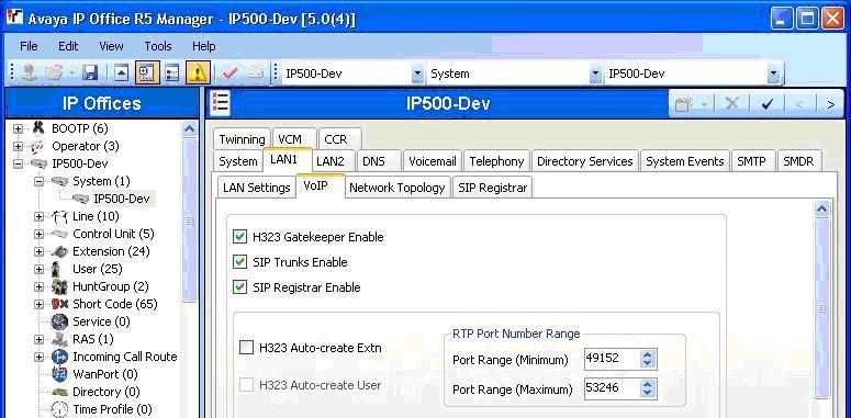 4.3. Administer SIP Registrar Select the VoIP sub-tab.