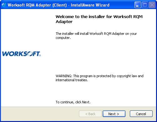 Installing the Worksoft RQM Adapter on Remote Client Machines To install the Worksoft RQM Adapter on a remote client machine: 1 In the CertifyRQMPlugin directory,
