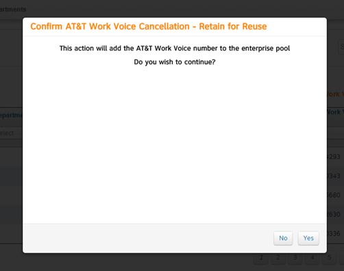By clicking Yes, the AT&T Work Voice number is added to your pool of numbers and can