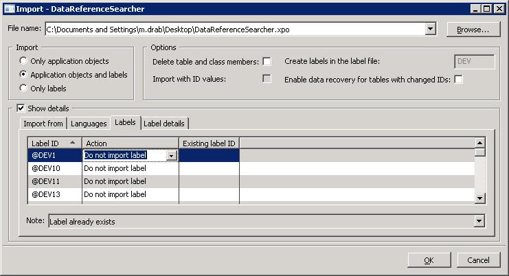 INSTALLATION Installation of Data Reference Searcher consists of single installation file of.xpo type. The file contains both applications objects and labels (Czech and English (EN-US)).