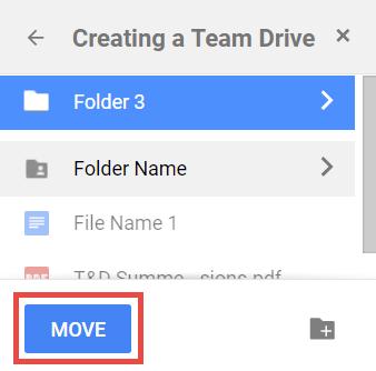 From My Drive, locate the file. 2. Right-click the file, select Move to... 3. To the top left if the My Drive window, click the back arrow. 4.