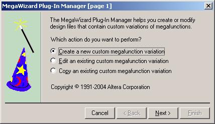 MegaWizard Page Description MegaWizard Page Description This section provides descriptions of the options available on the individual pages of the lpm_rom MegaWizard Plug-In Manager.