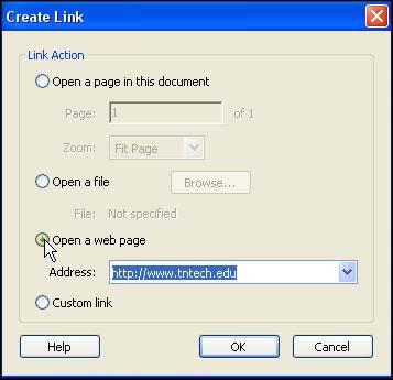Introduction to Adobe Acrobat Page 12 10. Adding Hyperlinks You can easily add hyperlinks to PDF documents.