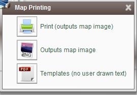 PRINT TO PDF USING TEMPLATES User must specify the layout for the map. The main use for printing with templates is for very consistent looking maps.