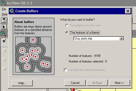 Creating Buffers As a user you can create buffers within the View. A buffer is an area/polygon with a specified area/radius that you identify.