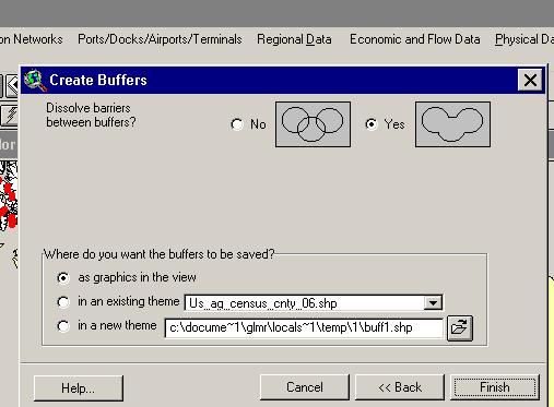 You can also select a distance from an attribute field for your buffer. You can do this by selecting the bullet next to this section and select the unit in your attribute table.