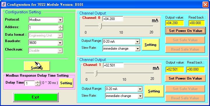 3.1.5 To Configure Analog Output modules: The DCON AO modules support Engineering, Percent, Hex data formats; the Modbus modules support only Hex data format.