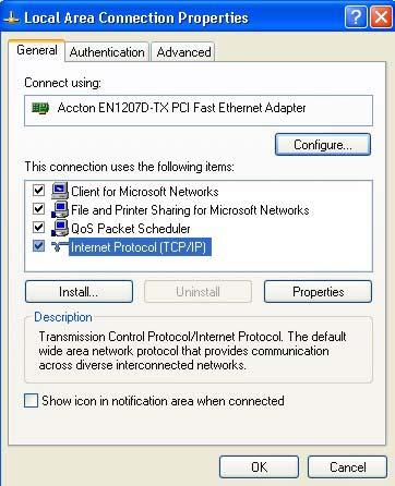 Appendix A Setting Up Your Computer s IP Address 4 On the General tab, select