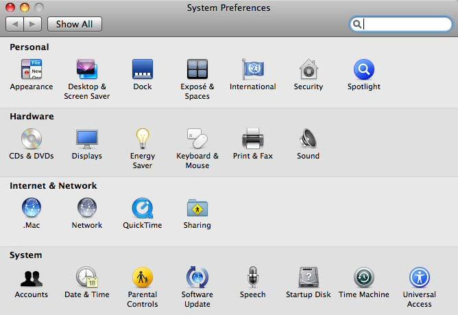 Appendix A Setting Up Your Computer s IP Address 2 In System Preferences, click the