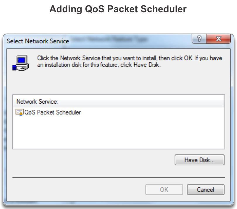 Both the networked computer and the network device must have QoS enabled for the service to function.