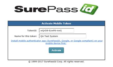 2. In the email body click the link to activate the token and the following form will be