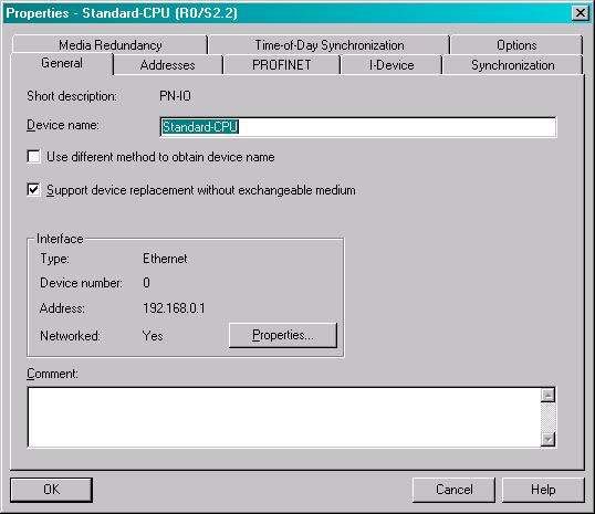 4.1 HW Config of the SIMATIC Standard-CPU 3. Create a new Ethernet subnet and assign an IP address. 4. Double-click the PROFINET interface (see 2) to open the properties screen.