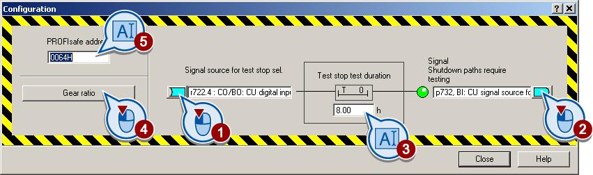 Commissioning 4.4 Extended Safety 4.4.3.2 Setting forced dormant error detection and the PROFIsafe address Select the values compatible with your application.