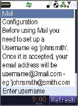 Mail Msg Settings Scroll to Enter Username and select a username, eg johnsmith If the username has already been taken, enter another one. Try adding a number to your username.