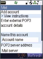 Setting up your POP3 Email account You can use your handset to collect emails stored in your other email accounts once you have completed the configuration to access them.