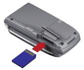 Battery use Installing a memory card Your handset can support a Memory Stick Duo (memory card) with up to 128MB.