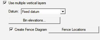 Figure 4. Simulation with coverage for fence locations defined by arcs. Figure 5. Toggle to turn on fence diagram creations and select the coverage.