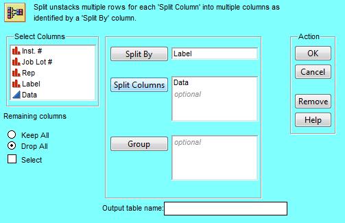 Select the column titled Label then hit <Split By> Select the Data column and hit <Split Columns> If these are the only columns of interest, put a.