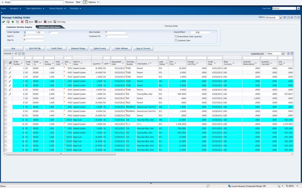 JD Edwards Real-Time Summarization P42101 Sales Order Entry Increase visibility