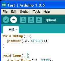 Figure 7. Downloading TEST program 4. After downloading, the LED L on Arduino Board will blink which means Arduino board is working. Figure 8.