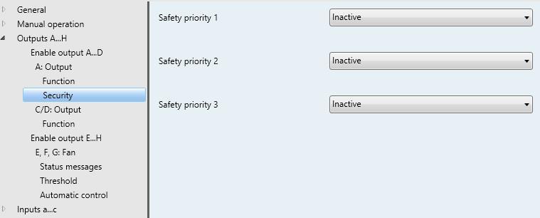 3.2.3.5.1 Parameter window Security The function Security is identical for Valve drive, thermoelectric (PWM); Valve drive, motor-driven (3-point) and Valve drive, analog (0...10 V).