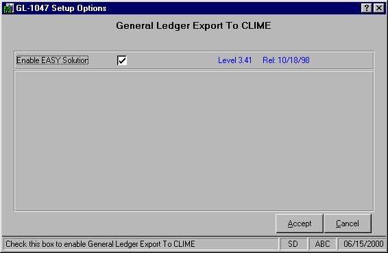 Setup Upon completion of software installation, you will need to access Extended Solutions Setup from the General Ledger Setup menu.