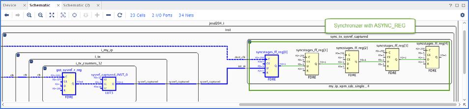 7. Select the new CDC-3 row, and click the Schematic toolbar button.