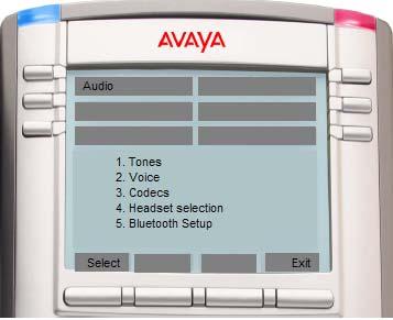 Configuring the Avaya 1140E IP Deskphone Figure 14: Preferences menu with headset menu item On the IP Deskphone, after you select the Prefs, Audio, and Headset