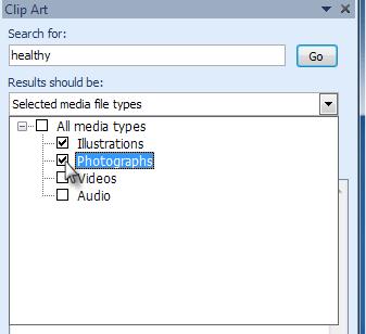 6. Deselect any types of media you do not wish to see. Choosing which media types to display 7.