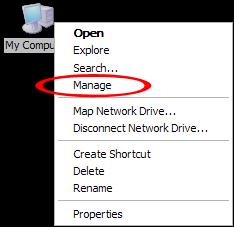 In the new Computer Management window, select Device Manager from the left window panel.