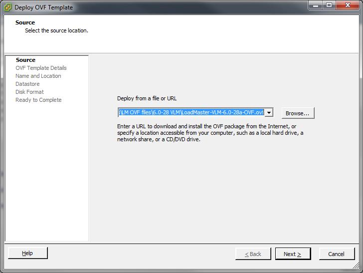 3. Select the File > Deploy OVF Template menu option, this initiates the Deploy OVF Template