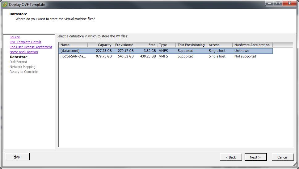 Within the disk Format screen, select whether you wish to use Thin provisioned format or Thick provisioned format KEMP