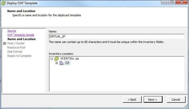 Select the host/cluster within which you want to deploy