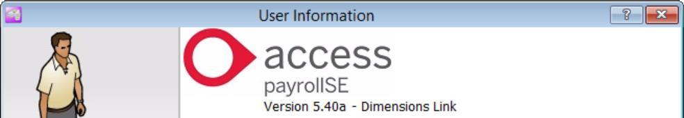 64. Your User Information screen should now show that you are using version 5.40a. This can be launched from Info >> About Access Payroll. Reorganise Data 65.