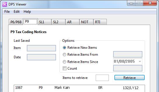133. Once you have selected the relevant option, click on Retrieve and a list of the notices available will appear.