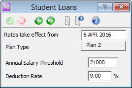 Student Loan Parameters - Note