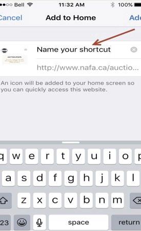 open Safari and go to www.nafa.ca & choose Auction.