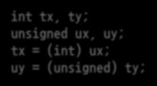 Type Casting in C (1) Constants By default, considered to be signed integers