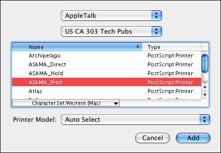 SETTING UP PRINTING ON MAC OS X 10 TO SET UP THE E-8000 IN THE PRINTER SETUP UTILITY (OR PRINT CENTER) 1 Choose Applications from the Go menu, open the Utilities folder, and start Printer Setup